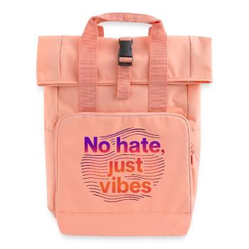 Bunte Wellen Grafik No hate just vibes - Rolltop Rucksack mit zwei Griffen - Chintzrosa - Vorne