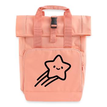 shooting star - Roll Top Backpack with Two Handles - chintz rose - Front