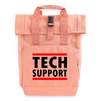 tech support - Roll Top Backpack with Two Handles - chintz rose - Front
