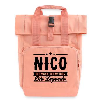 Mann Mythos Legende Nico - Rolltop Rucksack mit zwei Griffen - Chintzrosa - Vorne