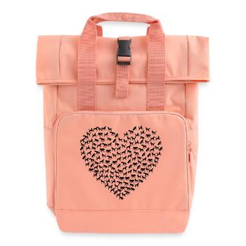 Chats chiens coeur pour les animaux - Sac à dos Roll Top à deux anses - rose liberty - Devant