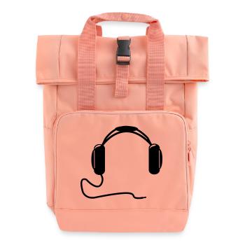 DJ Kopfhörer - Rolltop Rucksack mit zwei Griffen - Chintzrosa - Vorne