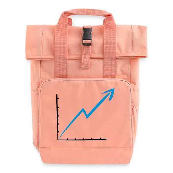 line arrow line upwards earnings ascending - Roll Top Backpack with Two Handles - chintz rose - Front
