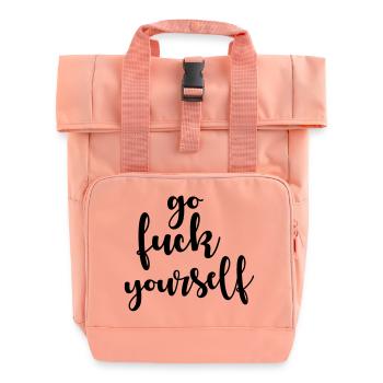 Go fuck yourself - Rolltop Rucksack mit zwei Griffen - Chintzrosa - Vorne