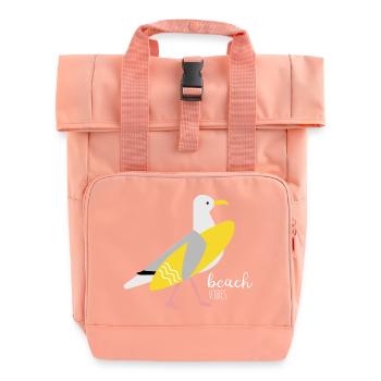 Surfer Möwe - Rolltop Rucksack mit zwei Griffen - Chintzrosa - Vorne