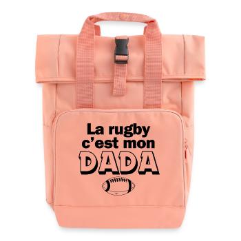rugby, rugby humour, fan de rugby - Sac à dos Roll Top à deux anses - rose liberty - Devant