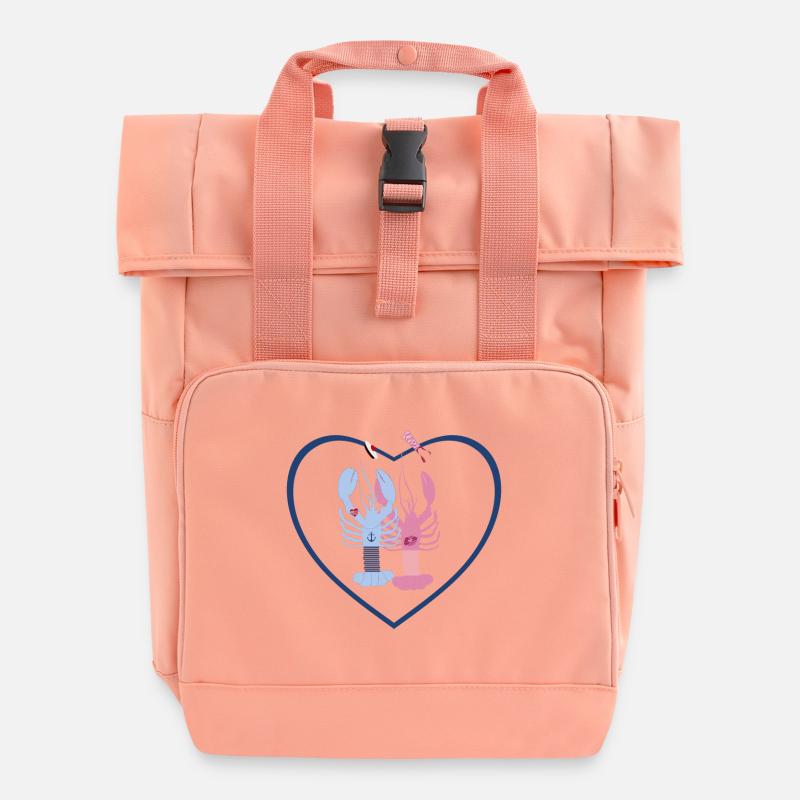Bretaña - Langostas azules y rosadas de Kalon - Mochila enrollable con dos asas - rosa chintz