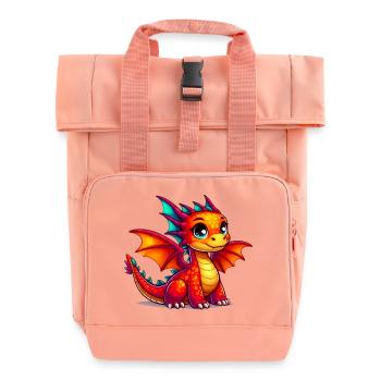 Drache - Rolltop Rucksack mit zwei Griffen - Chintzrosa - Vorne