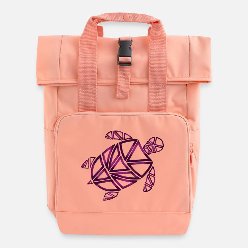 Turtle - Roll Top Backpack with Two Handles - chintz rose