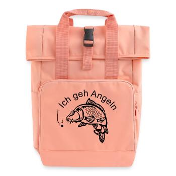 Elegante Karpfensilhouette - Rolltop Rucksack mit zwei Griffen - Chintzrosa - Vorne