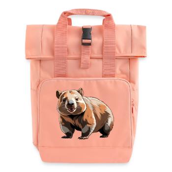 Wombat - Cute Animal Design - Rolltop Rucksack mit zwei Griffen - Chintzrosa - Vorne