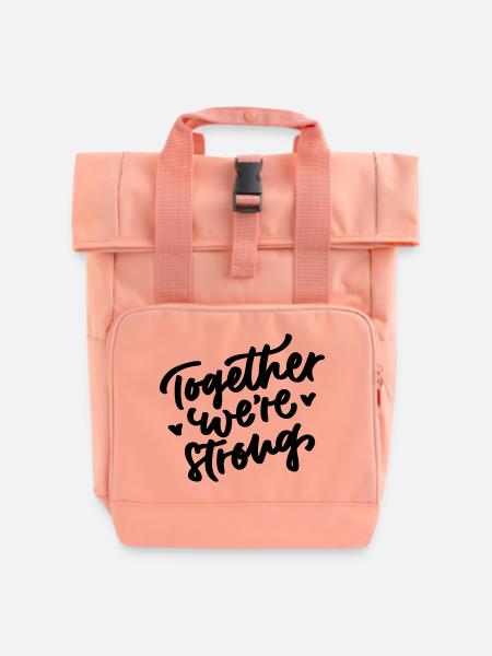 Together were strong - Rolltop Rucksack mit zwei Griffen - Chintzrosa