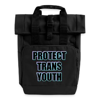 Trans-Jugendliche schützen - Rolltop Rucksack mit zwei Griffen - Schwarz - Vorne