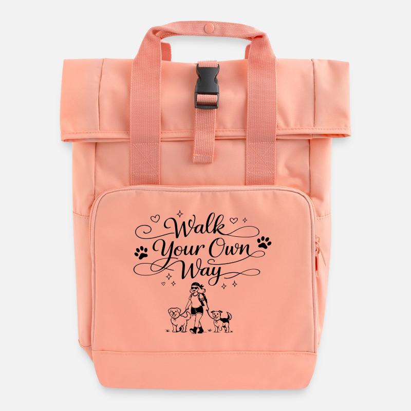 Walk your own way - Rolltop Rucksack mit zwei Griffen - Chintzrosa