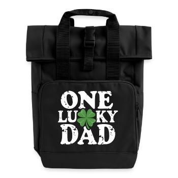 One Lucky Dad Shamrock - Roll Top Backpack with Two Handles - black - Front