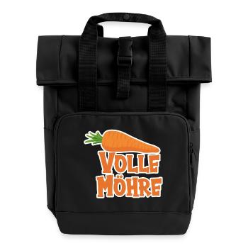 Volle Möhre  - Rolltop Rucksack mit zwei Griffen - Schwarz - Vorne