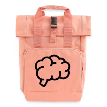 Gehirn, Hirn, Schlau, Intelligent - Rolltop Rucksack mit zwei Griffen - Chintzrosa - Vorne