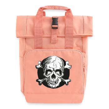 Totenkopf - Rolltop Rucksack mit zwei Griffen - Chintzrosa - Vorne