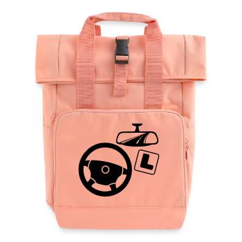 Logo de l’instructeur de conduite - Sac à dos Roll Top à deux anses - rose liberty - Devant