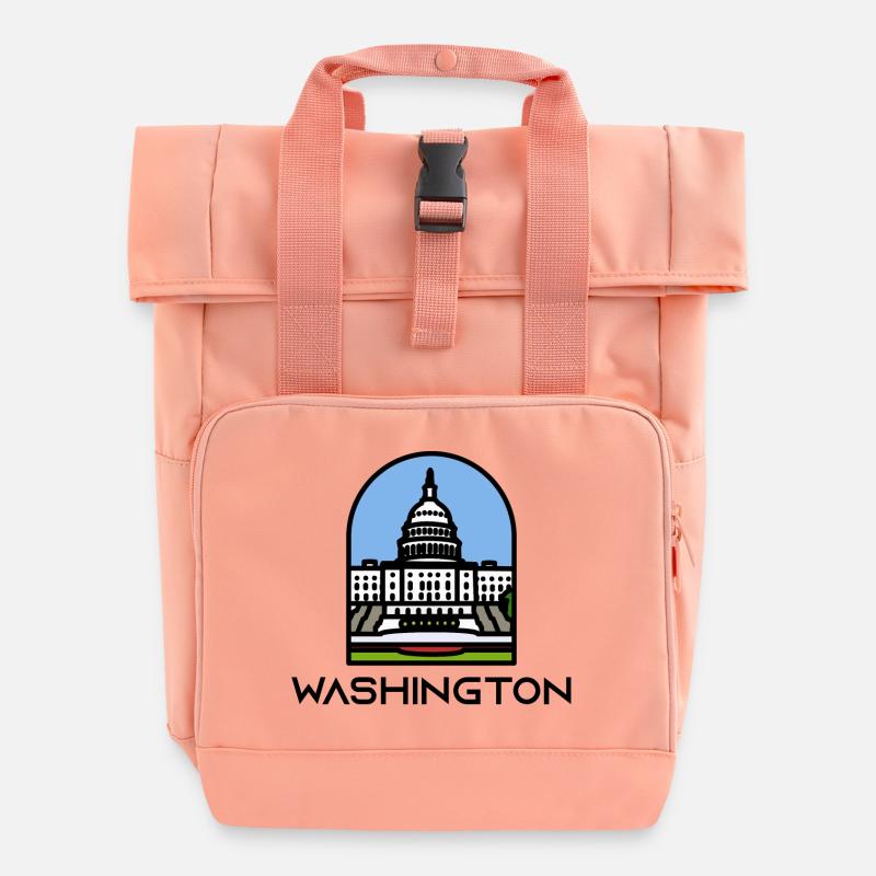 Washington - Capitole de l’État de Washington - Sac à dos Roll Top à deux anses - rose liberty