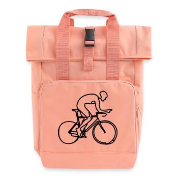 Dessin cycliste - Sac à dos Roll Top à deux anses - rose liberty - Devant