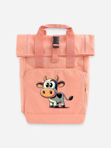 Kuh - Rolltop Rucksack mit zwei Griffen - Chintzrosa