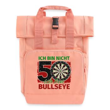 Ich bin nicht 50 ich bin Bullseye Geburtstag Dart - Rolltop Rucksack mit zwei Griffen - Chintzrosa - Vorne