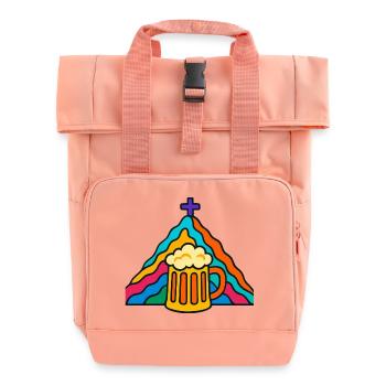 Regenbogen Bier Gipfel - Rolltop Rucksack mit zwei Griffen - Chintzrosa - Vorne
