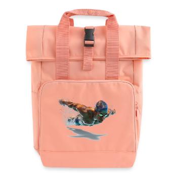 Farbenfeuer Schwimmer im Freistil - Rolltop Rucksack mit zwei Griffen - Chintzrosa - Vorne