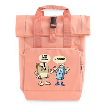 I Am Your Father Floppy Disk Tech Humor - Roll Top Backpack with Two Handles - chintz rose - Front