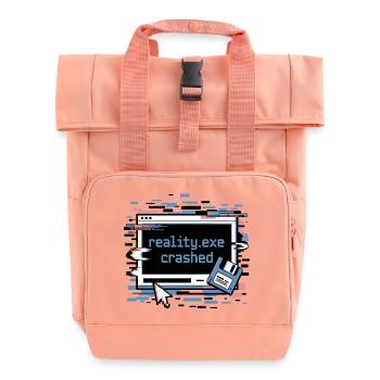 Reality.exe Crashed Retro Pixel Design - Rolltop Rucksack mit zwei Griffen - Chintzrosa - Vorne
