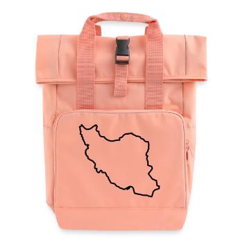 Iran Map Silhouette Persien - Rolltop Rucksack mit zwei Griffen - Chintzrosa - Vorne