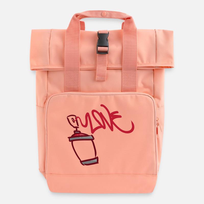 Love in the Bottle - Roll Top Backpack with Two Handles - chintz rose