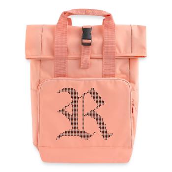Conception typographique de lettres gothiques R - Sac à dos Roll Top à deux anses - rose liberty - Devant