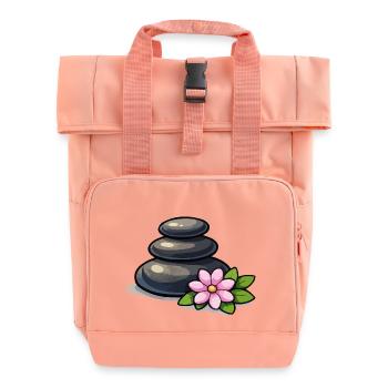 Pyramide en Pierre Zen avec Lotus - Sac à dos Roll Top à deux anses - rose liberty - Devant