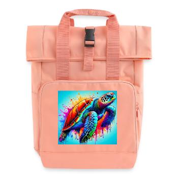 Schildkröte - Rolltop Rucksack mit zwei Griffen - Chintzrosa - Vorne