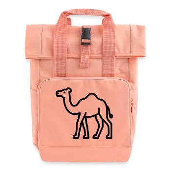 camel - Roll Top Backpack with Two Handles - chintz rose - Front