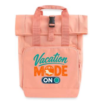 Vacation Mode ON Urlaubsmodus an – Sommer-Feeling - Rolltop Rucksack mit zwei Griffen - Chintzrosa - Vorne