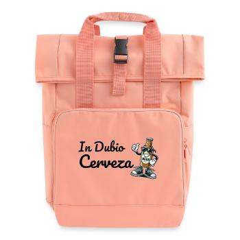 Humorous beer design with character - Roll Top Backpack with Two Handles - chintz rose - Front