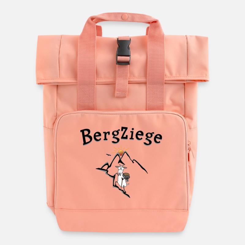 Bergziege Klettern Wandern - Rolltop Rucksack mit zwei Griffen - Chintzrosa