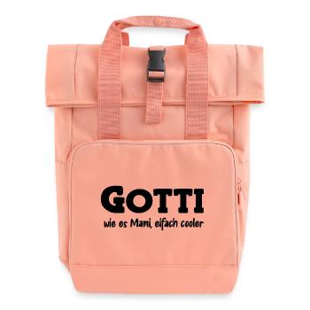 Gotti wie es Mami eifach Gotti Schweiz Patentante - Rolltop Rucksack mit zwei Griffen - Chintzrosa - Vorne