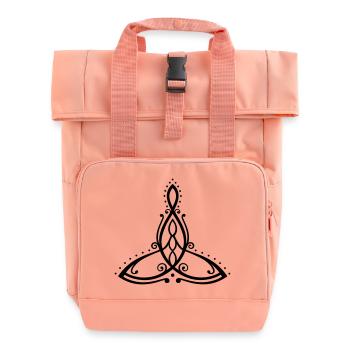 Celtic Motherhood Symbol Mutter mit drei Kindern - Rolltop Rucksack mit zwei Griffen - Chintzrosa - Vorne