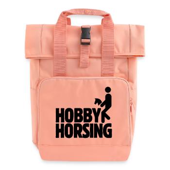Hobby Horsing - Hobby Horse - Riding - Gift - Roll Top Backpack with Two Handles - chintz rose - Front