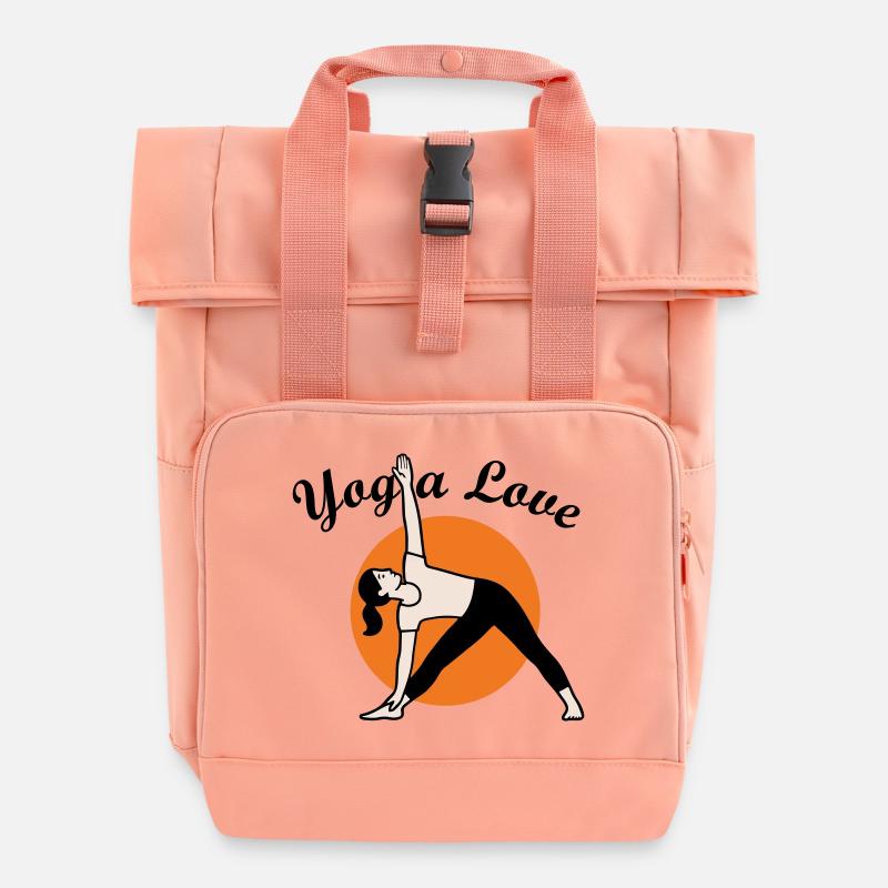 Yoga Love - Rolltop Rucksack mit zwei Griffen - Chintzrosa