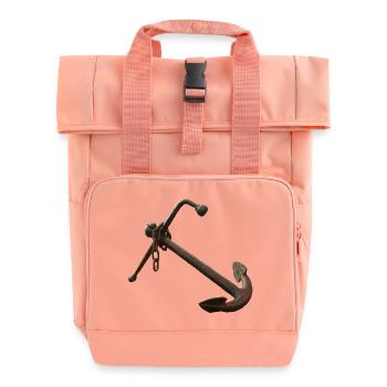 Rusted Anchor Nautical - Roll Top Backpack with Two Handles - chintz rose - Front