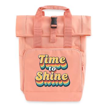 Time to Shine Retro Rainbow - Roll Top Backpack with Two Handles - chintz rose - Front