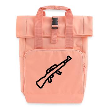 Submachine gun - Roll Top Backpack with Two Handles - chintz rose - Front