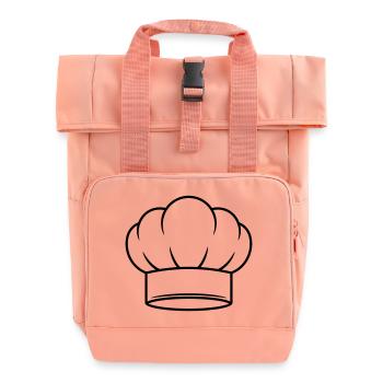 Chef Hat Vector Icon Design - Roll Top Backpack with Two Handles - chintz rose - Front