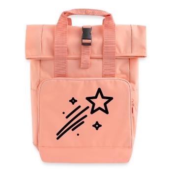 shooting star - Roll Top Backpack with Two Handles - chintz rose - Front