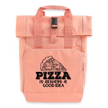 Pizza is always a good idea - Rolltop Rucksack mit zwei Griffen - Chintzrosa - Vorne